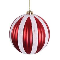 Bola de Natal Decorada Vermelha e Branca - 15cm Bola de Natal Decorada Vermelha e Branca - 15cm