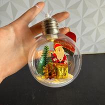 Bola de natal decorativo com papai noel árvore e presente com led luz a bateria pendente bolinha Bola de natal decorativo com papai noel árvore e presente com led luz a bateria pendente bolinha