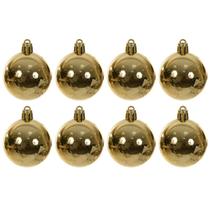 Bola de Natal dourada metalizada 3 cm 8 unidades Bola de Natal dourada metalizada 3 cm 8 unidades