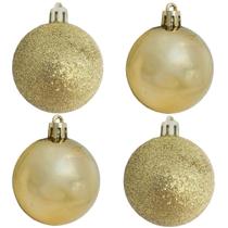 Bola de Natal Dourada Mista 6cm - 20 Unidades - Extra Festas