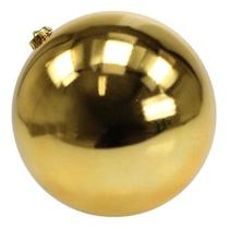 Bola De Natal Dourado Brilhante 15cm Grande Decoração Árvore