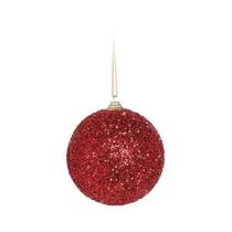Bola de Natal Glitter Vermelho 5cm - KIt C/ 4 Unid Formosinha