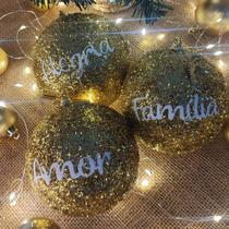 Bola de Natal Grande 10cm Vermelha ou Dourada Kit 3 unidades Bola de Natal Grande 10cm Vermelha ou Dourada Kit 3 unidades