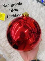 Bola De Natal Grande 14cm Brilhante Lisa Vermelha Decoração(1 unidade) Bola De Natal Grande 14cm Brilhante Lisa Vermelha Decoração(1 unidade)