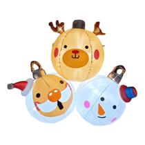 Bola de Natal Inflável Gigante Trio Papai Noel Com Rena e Boneco de Neve Decoração Natalina Bola de Natal Inflável Gigante Trio Papai Noel Com Rena e Boneco de Neve Decoração Natalina