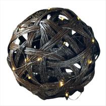 Bola De Natal LED Iluminada Enfeite Natalino Juta 20CM