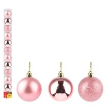 Bola de Natal Lisa 4cm C/ 12 Peças Rose