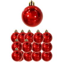 Bola De Natal Lisa Brilhosa Vermelha 30 Peças 6cm De Bola De Natal Lisa Brilhosa Vermelha 30 Peças 6cm De