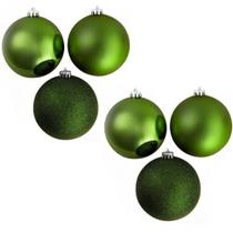 Bola de Natal Lisa/Mate/Glitter Verde 5cm Decoração Árvore