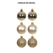 Bola De Natal Luxo Enfeite De Natal Kit 6 bolas de Natal para arvore de natal Bola De Natal Luxo Enfeite De Natal Kit 6 bolas de Natal para arvore de natal