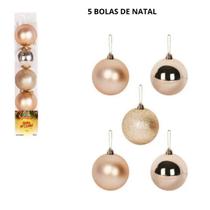 Bola De Natal Luxo Enfeite Kit 5 bolas 8cm para arvore de natal Bola De Natal Luxo Enfeite Kit 5 bolas 8cm para arvore de natal
