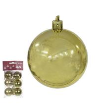 Bola de Natal Metalizada Dourada - Conjunto com 6 Unidades - 4cm - Florarte - Volume 19