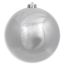 Bola de Natal Metalizada Prata 15cm - Florarte - Vol. 14 a 15