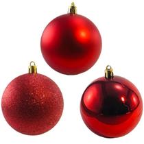 Bola de Natal Mista 5cm Enfeite Decoração de Árvore Kit c/03