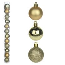 Bola de Natal Mista com 12 Dourado 3cm Florarte