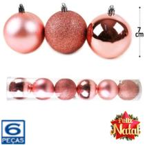 Bola De Natal Mista Fosca / Lisa / Glitter Com 6 Pecas 7cm