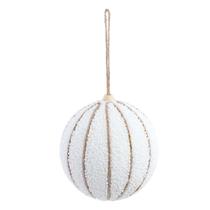 Bola De Natal Nevada Com Listra Branca 10Cm Jg 4 Un 1015775 - Cromus