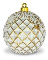 Bola de Natal Ouro e Branco Patinado 10cm c/6pcs
