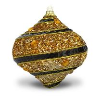 Bola de Natal Ouro e Preto com Lantejoula 8cm c/6pcs - Fitas e Festas