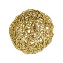 Bola De Natal Ouro Rattan 1 Unidade 15Cm Cromus