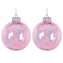 Bola de Natal rosa iridescente furta-cor Grillo 10 cm 2 unidades