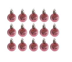 Bola de Natal Rosê com 15 Peças 3cm