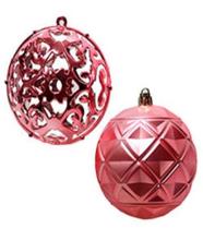 Bola De Natal Rose Com 6 Pcs De 8Cm Tubo Mista Fosca 3D - RIO MASTER Bola De Natal Rose Com 6 Pcs De 8Cm Tubo Mista Fosca 3D - RIO MASTER