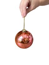 Bola De Natal Rose Grande 12cm brilhantes Decoração- Kit 8un