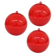 Bola de Natal Transparente Vermelho 5cm - 9 Unidades