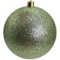 Bola de Natal verde oliva com glitter 10 cm 2 unidades Bola de Natal verde oliva com glitter 10 cm 2 unidades