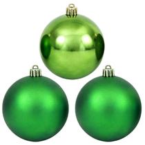 Bola de Natal verde textura mista 8 cm 3 unidades Bola de Natal verde textura mista 8 cm 3 unidades