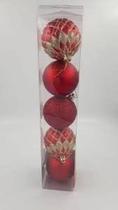 Bola De Natal Vermelha / dourada 5 Unidades - Decoração !!! - Nipo Center