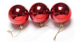 Bola De Natal Vermelha Lisa Perolada C/12 Bolas 4cm Chibrali
