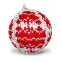 Bola de Natal Vermelho e Branco Tecido Lã 8cm c/6pcs Bola de Natal Vermelho e Branco Tecido Lã 8cm c/6pcs