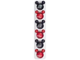 Bola de Natal Vermelho e Preto 6cm 6 Unidades - Cromus Assinatura Mickey e Minnie