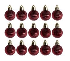 Bola De Natal Vinho Com 15 Peças 3cm Bola De Natal Vinho Com 15 Peças 3cm