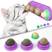 Bola de Parede com Catnip COSOWO para Gatos - Kit com 4 Peças e Adesivos
