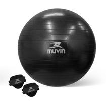 Bola de Pilates 65 cm Muvin Com Bomba Antiestouro Suporta até 300kg Ginástica Yoga Fitness + Luva EVA