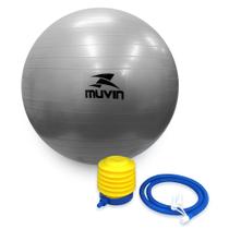 Bola de Pilates 75cm Muvin Com Bomba Antiestouro Suporta até 300kg Ginástica Yoga Fitness