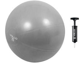 Bola de Pilates Suíça 75cm com Bomba de Ar - Vollo Sports VP1036 Cinza Bola de Pilates Suíça 75cm com Bomba de Ar - Vollo Sports VP1036 Cinza