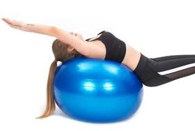 Bola de Pilates Suíça Azul 75cm com Bomba Encher Fitbal Yoga
