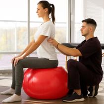 Bola de Pilates Vermelho 65cm Dasshaus Pro PVC Premium, AntiEstouro e Suporta 200kg