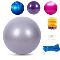 Bola De Pilates Yoga Fisioterapia Pilates Fitness Reforçada 55cm Ginástica Com Bomba Bola De Pilates Yoga Fisioterapia Pilates Fitness Reforçada 55cm Ginástica Com Bomba