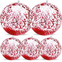 Bola de praia de lantejoulas TURNMEON, pacote com 5, glitter inflável de 40 cm/60 cm Bola de praia de lantejoulas TURNMEON, pacote com 5, glitter inflável de 40 cm/60 cm