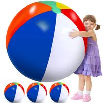 Bola de praia Supervitae Rainbow inflável de 27 polegadas (4 unidades)