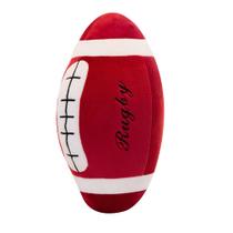 Bola de rugby de simulação de boneca de pelúcia 22 cm vermelha