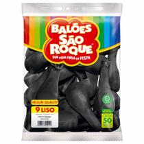 Bola de Soprar nº 9 Preto Ébano 50un Pct Balões São Roque