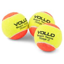 Bola de Tênis Adulto Vollo Kit com 3 Praia Laranja - VBT001