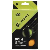 Bola de Tênis de Mesa Fort 2 Estrelas - Pack com 06 Bolas Laranja