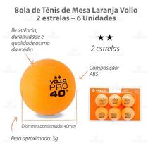 Bola de tênis de mesa ping-pong laranja 2 estrelas 6 unidades